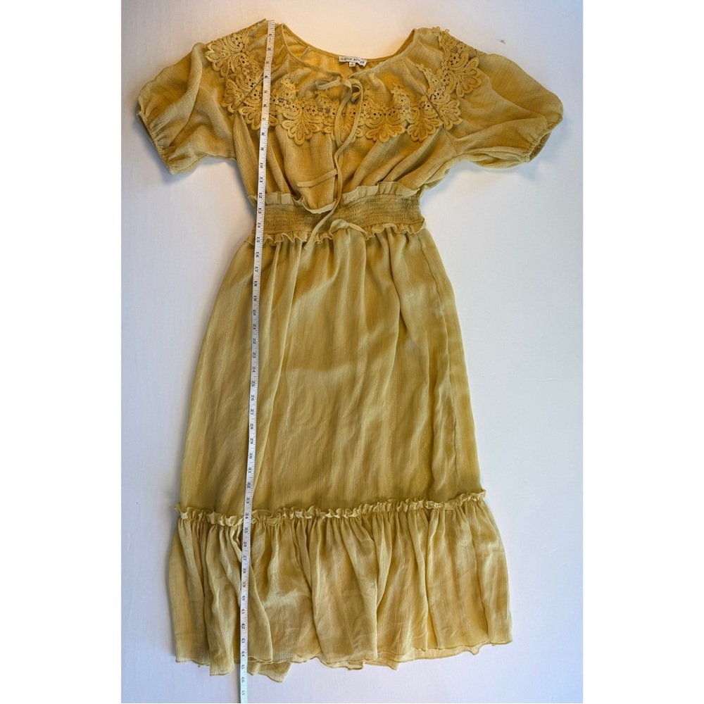 Anthropologie Moon River Cottagecore Dress Lace Midi Ruffle Milk Maid Peasant S - Picture 8 of 16